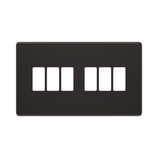 BG GridLite Flatplate Screwless Black Nickel 6G Grid Plate MFBN6 – front view