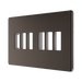 BG GridLite Flatplate Screwless Black Nickel 6G Grid Plate MFBN6 – angled view
