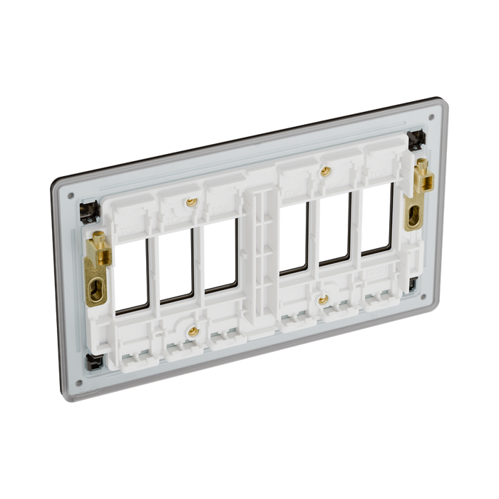 BG GridLite Flatplate Screwless Black Nickel 6G Grid Plate MFBN6 – side view