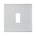 BG GridLite Flatplate Screwless Brushed Steel 1G Grid Plate MFBS1 – front view