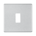 BG GridLite Flatplate Screwless Brushed Steel 1G Grid Plate MFBS1 – front view