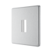 BG GridLite Flatplate Screwless Brushed Steel 1G Grid Plate MFBS1 – angled view
