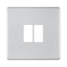 BG GridLite Flatplate Screwless Brushed Steel 2G Grid Plate MFBS2 – front view