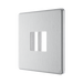 BG GridLite Flatplate Screwless Brushed Steel 2G Grid Plate MFBS2 – angled view