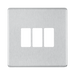 BG GridLite Flatplate Screwless Brushed Steel 3G Grid Plate MFBS3 – front view