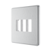 BG GridLite Flatplate Screwless Brushed Steel 3G Grid Plate MFBS3 – angled view