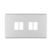 BG GridLite Flatplate Screwless Brushed Steel 4G Grid Plate MFBS4 – front view