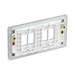 BG GridLite Flatplate Screwless Brushed Steel 4G Grid Plate MFBS4 – side view