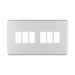 BG GridLite Flatplate Screwless Brushed Steel 6G Grid Plate MFBS6 – front view