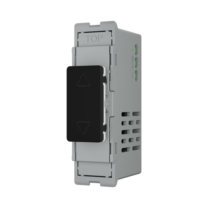 BG GridLite Matt Black Touch LED Dimmer Master Module MFBTDM – angled view