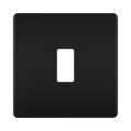 BG GridLite Flatplate Screwless Matt Black 1G Grid Plate MFFB1 – front view