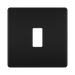 BG GridLite Flatplate Screwless Matt Black 1G Grid Plate MFFB1 – front view