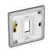 BG GridLite Flatplate Screwless Matt Black 1G Grid Plate MFFB1 – side view