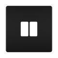 BG GridLite Flatplate Screwless Matt Black 2G Grid Plate MFFB2 – front view