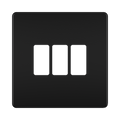 BG GridLite Flatplate Screwless Matt Black 3G Grid Plate MFFB3 – front view