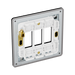 BG GridLite Flatplate Screwless Matt Black 3G Grid Plate MFFB3 – side view