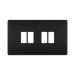 BG GridLite Flatplate Screwless Matt Black 4G Grid Plate MFFB4 – front view