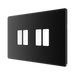 BG GridLite Flatplate Screwless Matt Black 4G Grid Plate MFFB4 – angled view