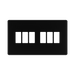 BG GridLite Flatplate Screwless Matt Black 6G Grid Plate MFFB6 – front view