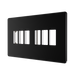 BG GridLite Flatplate Screwless Matt Black 6G Grid Plate MFFB6 – angled view