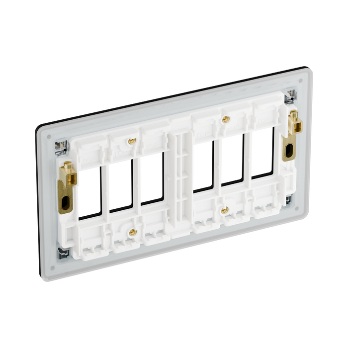 BG GridLite Flatplate Screwless Matt Black 6G Grid Plate MFFB6 – side view