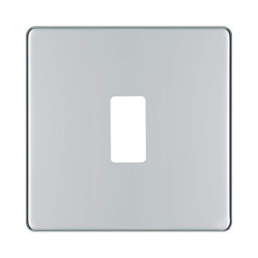 BG GridLite Flatplate Screwless Polished Chrome 1G Grid Plate MFPC1 – front view