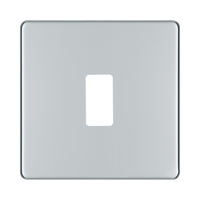 BG GridLite Flatplate Screwless Polished Chrome 1G Grid Plate MFPC1 – front view
