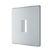 BG GridLite Flatplate Screwless Polished Chrome 1G Grid Plate MFPC1 – angled view