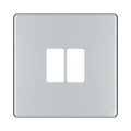 BG GridLite Flatplate Screwless Polished Chrome 2G Grid Plate MFPC2 – front view