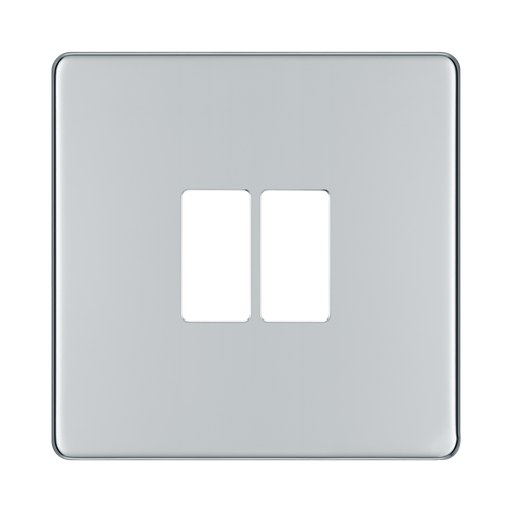 BG GridLite Flatplate Screwless Polished Chrome 2G Grid Plate MFPC2 – front view