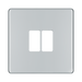 BG GridLite Flatplate Screwless Polished Chrome 2G Grid Plate MFPC2 – front view