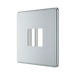 BG GridLite Flatplate Screwless Polished Chrome 2G Grid Plate MFPC2 – angled view