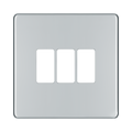 BG GridLite Flatplate Screwless Polished Chrome 3G Grid Plate MFPC3 – front view