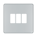 BG GridLite Flatplate Screwless Polished Chrome 3G Grid Plate MFPC3 – front view