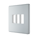 BG GridLite Flatplate Screwless Polished Chrome 3G Grid Plate MFPC3 – angled view