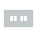 BG GridLite Flatplate Screwless Polished Chrome 4G Grid Plate MFPC4 – front view