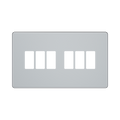 BG GridLite Flatplate Screwless Polished Chrome 6G Grid Plate MFPC6 – front view