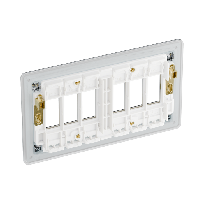 BG GridLite Flatplate Screwless Polished Chrome 6G Grid Plate MFPC6 – side view