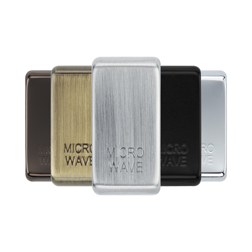BG Grid Brushed Steel microwave engraved rocker cap colour range with Brushed Steel at the front