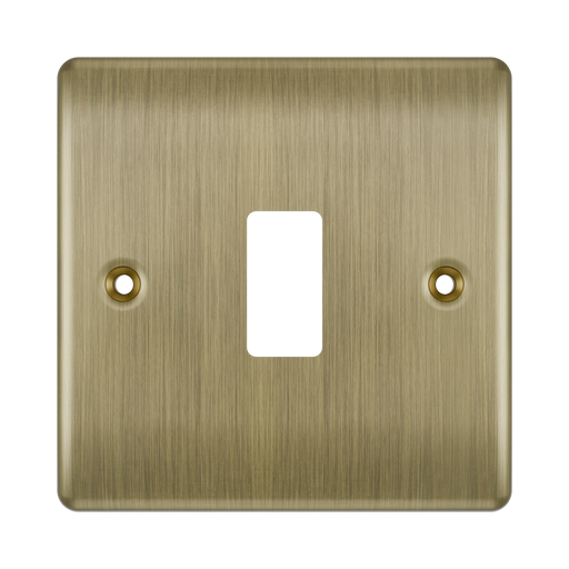 BG GridLite Nexus Metal Antique Brass 1G Grid Plate MNAB1 – front view