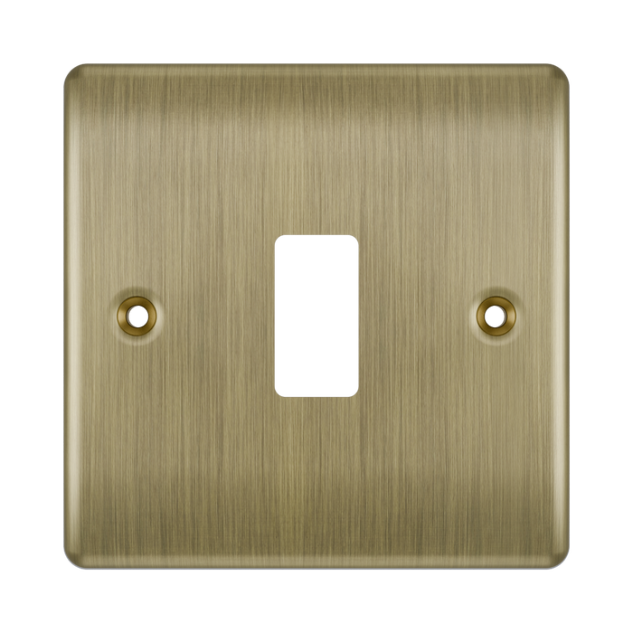 BG GridLite Nexus Metal Antique Brass 1G Grid Plate MNAB1 – front view