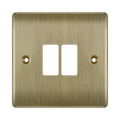 BG GridLite Nexus Metal Antique Brass 2G Grid Plate MNAB2 – front view