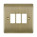 BG GridLite Nexus Metal Antique Brass 3G Grid Plate MNAB3 – front view