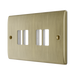 BG GridLite Nexus Metal Antique Brass 4G Grid Plate MNAB4 – angled view