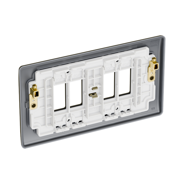 BG GridLite Nexus Metal Antique Brass 4G Grid Plate MNAB4 – side view
