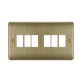 BG GridLite Nexus Metal Antique Brass 6G Grid Plate MNAB6 – front view