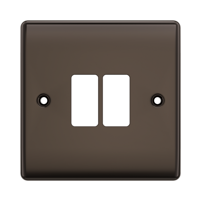 BG GridLite Nexus Metal Black Nickel 2G Grid Plate MNBN2 – front view