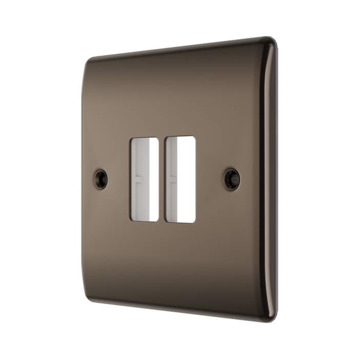 BG GridLite Nexus Metal Black Nickel 2G Grid Plate MNBN2 – angled view