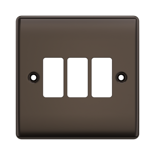 BG GridLite Nexus Metal Black Nickel 3G Grid Plate MNBN3 – front view