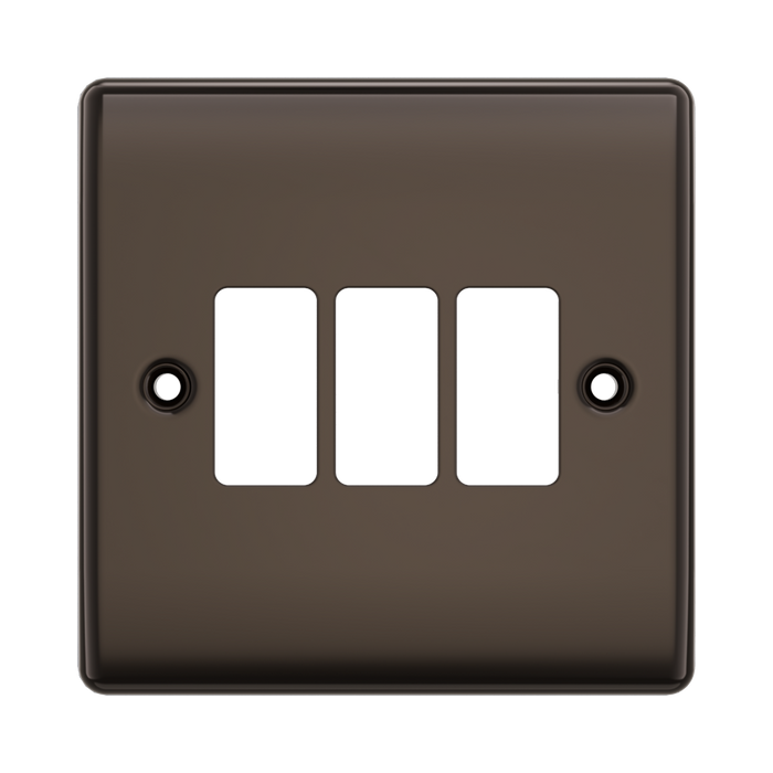 BG GridLite Nexus Metal Black Nickel 3G Grid Plate MNBN3 – front view